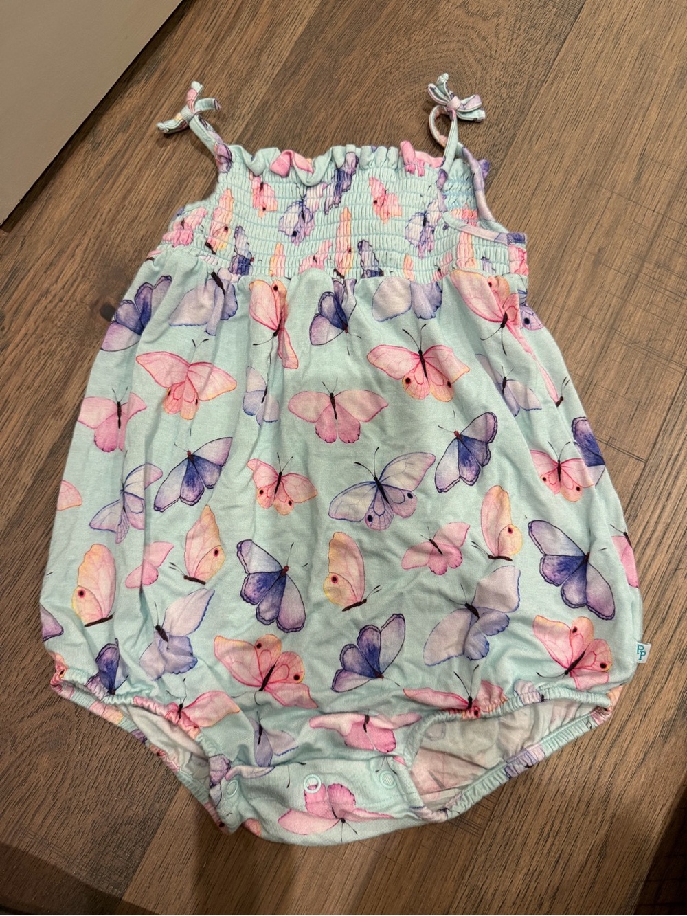 Posh Peanut. Baby Butterfly Bubble Romper in Mint, Pink & Purple